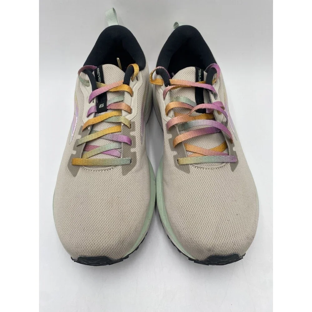 Brooks REVEL 6 Men's USED Running Shoes White/Silver Lining US Size 9.5 D